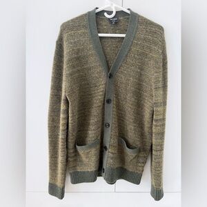 Todd Snyder Italian alpaca & wool blend cardigan sweater in olive